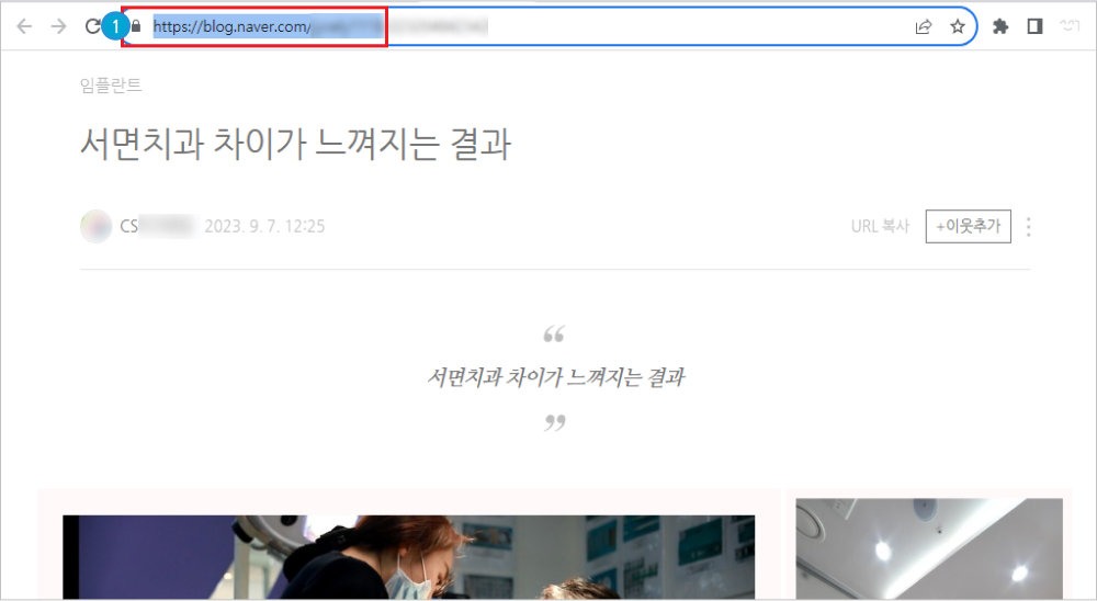 네이버(블로그/카페) 링크 복사 방법2